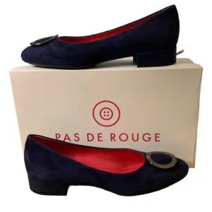 Pas De Rouge “Daria” Blue Suede Loafers