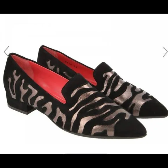 Pas De Rouge “Janet2” Animal Print Loafers