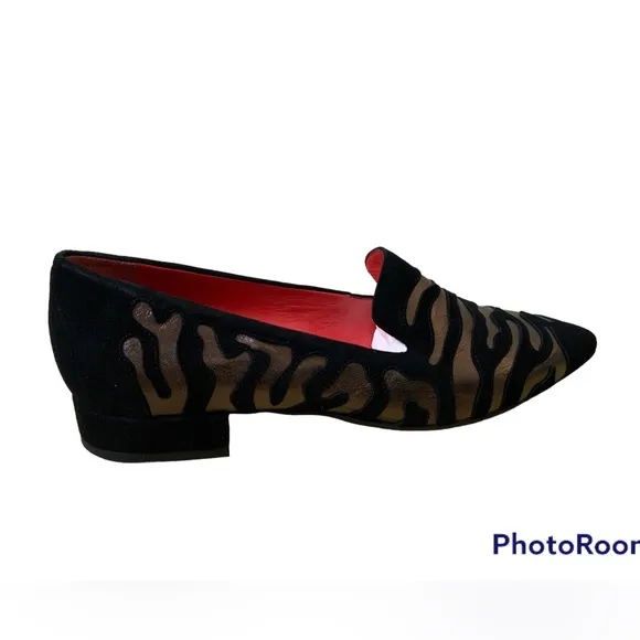 Pas De Rouge “Janet2” Animal Print Loafers