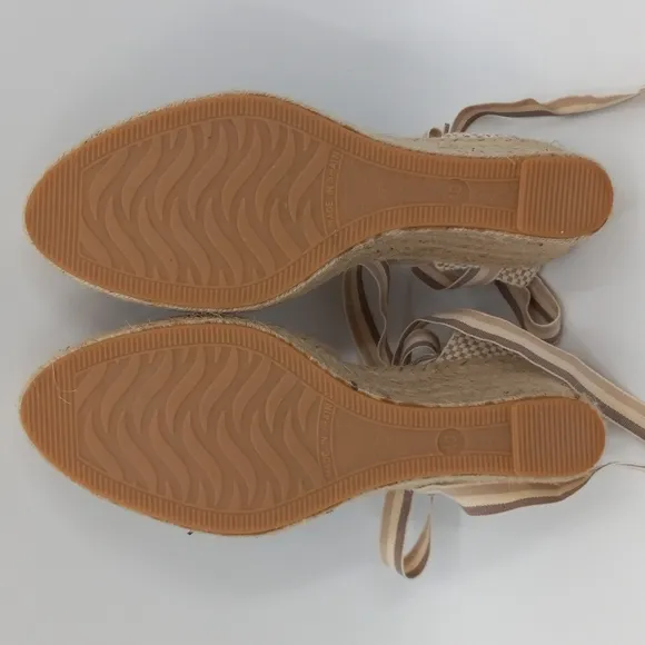 Paseart Espadrille Wedge Sandals Boho Suede Wraparound Ankle Lace Tie Size 40