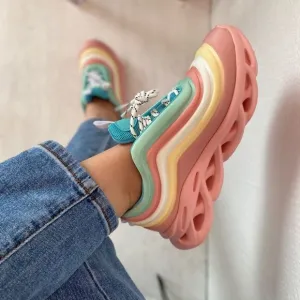 Pastel Multi Color High Rise Sneakers