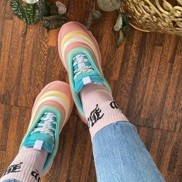 Pastel Multi Color High Rise Sneakers