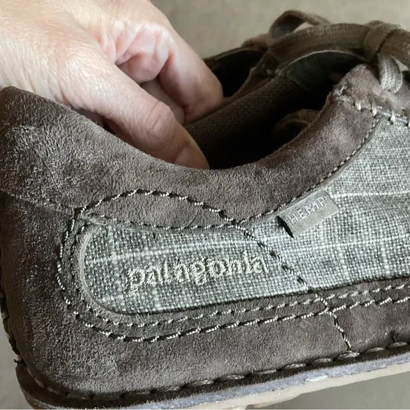 Patagonia Banyon Suede Hemp Round Toe Lace Up Rubber Sole Sneakers Size 7.5