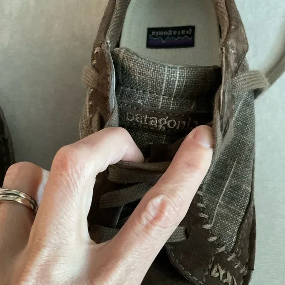 Patagonia Banyon Suede Hemp Round Toe Lace Up Rubber Sole Sneakers Size 7.5