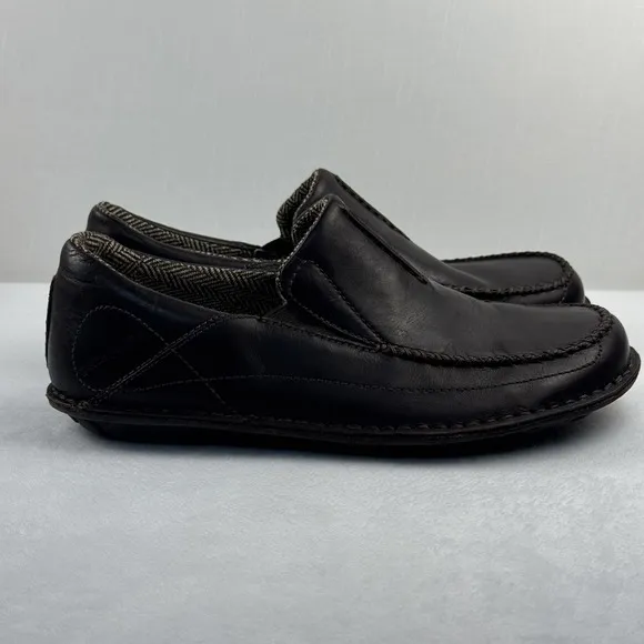 Patagonia Skywalk Walnut Brown Leather Loafers Mens Style T50543 Size 8.5 EUC!!