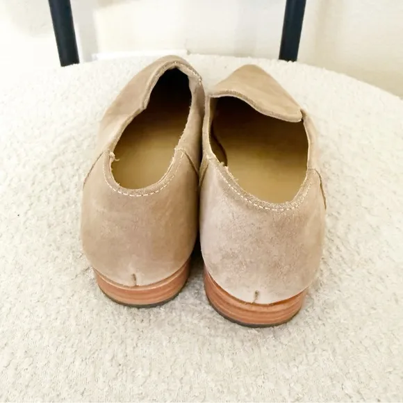 🛍️Patina Portland Leather Company Suede Pointed Toe Almond Flat Loafers size 6.5