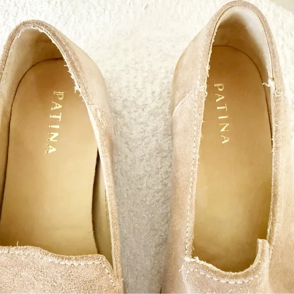 🛍️Patina Portland Leather Company Suede Pointed Toe Almond Flat Loafers size 6.5