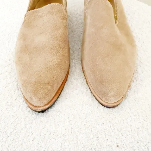 🛍️Patina Portland Leather Company Suede Pointed Toe Almond Flat Loafers size 6.5