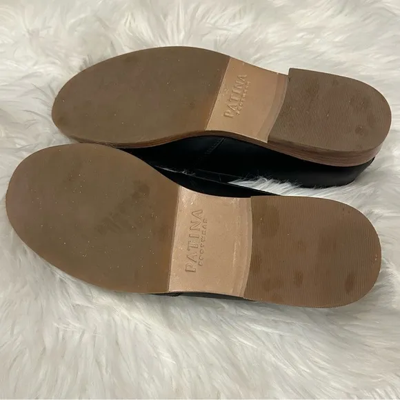 Patina Portland Leather Goods Black Slip on Flats