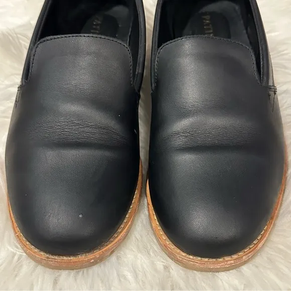 Patina Portland Leather Goods Black Slip on Flats