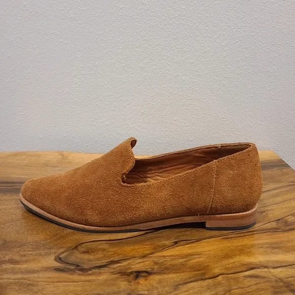 Patina Portland Leather Pointed Toe Cognac Suede Loafers