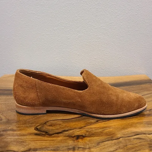 Patina Portland Leather Pointed Toe Cognac Suede Loafers