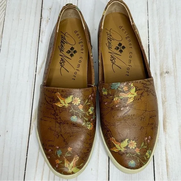 Patricia Nash Lola Slip-On Flats Map Print