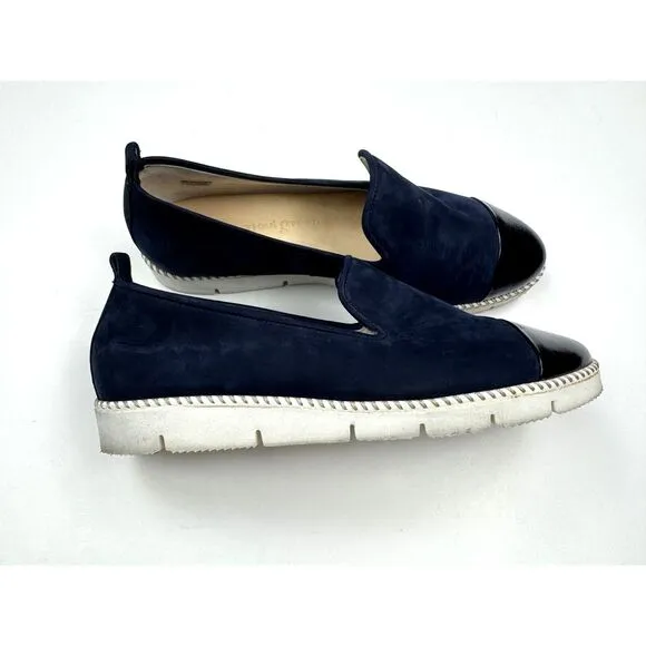 Paul Green Daniella‎ Flats Women 4.5 US 7 EUC Suede Round toe Slip on Navy Blue
