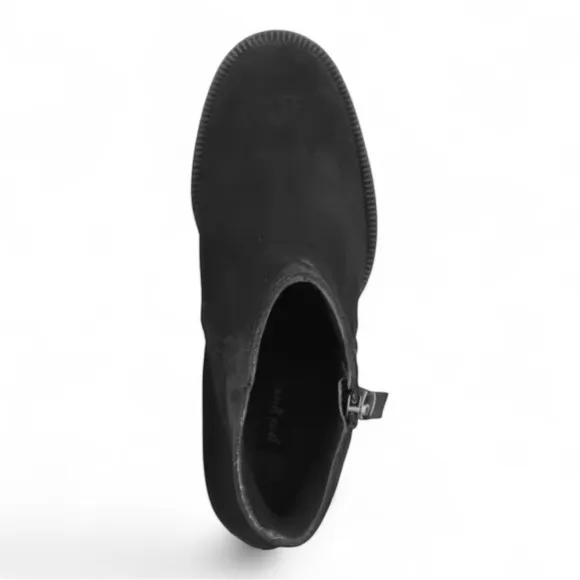 Paul Green Sloane Black Suede Pull On Zip Ankle Bootie NWT