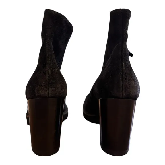 Paul Green Sloane Black Suede Pull On Zip Ankle Bootie NWT