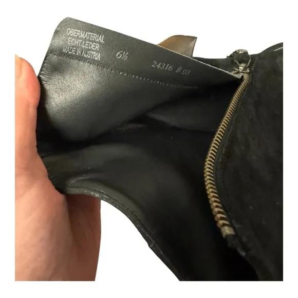 Paul Green Sloane Black Suede Pull On Zip Ankle Bootie NWT