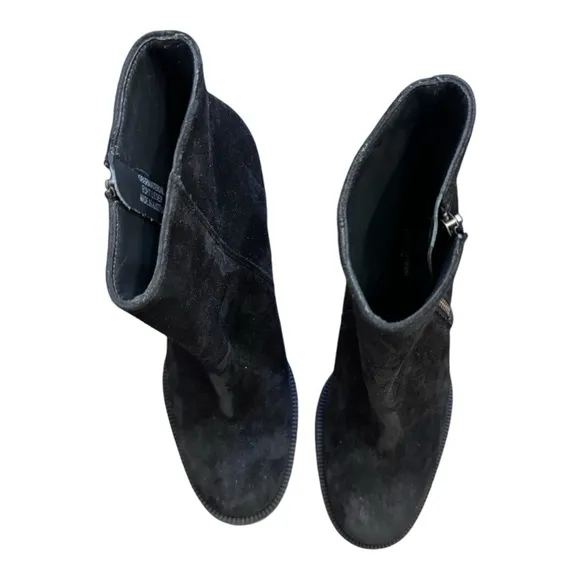 Paul Green Sloane Black Suede Pull On Zip Ankle Bootie NWT