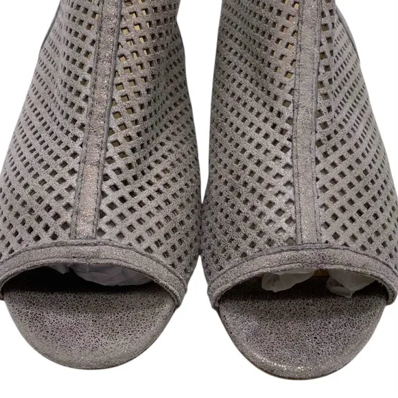 Paul Green Womens Shoes Lois Sandals Sz 8 Taupe Leather Peep Toe Heeled Buckle