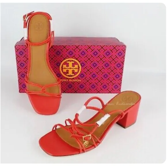Peach Tory Burch mini Benton knotted strap sandal color bright samba size 7.5