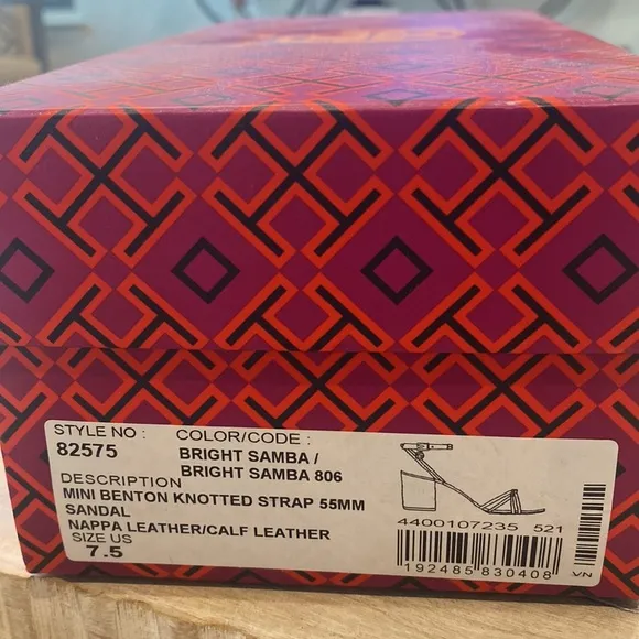 Peach Tory Burch mini Benton knotted strap sandal color bright samba size 7.5