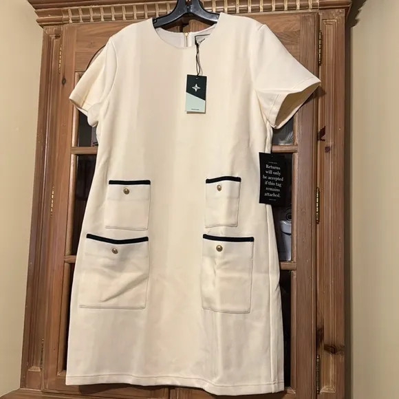 Pearl White Short Sleeve Francoise Dress
