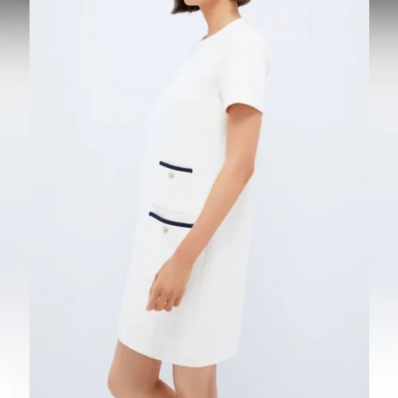 Pearl White Short Sleeve Francoise Dress