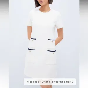 Pearl White Short Sleeve Francoise Dress