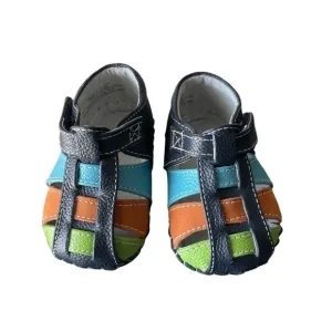 Pediped Navy Blue Colorful Strap Sandals Size 2.5-3 0-6M NWOT