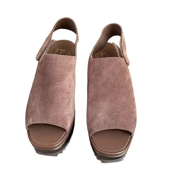 Pedro Garcia Felipa taupe Suede Platform Sandals NEW 6.5
