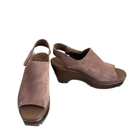 Pedro Garcia Felipa taupe Suede Platform Sandals NEW 6.5