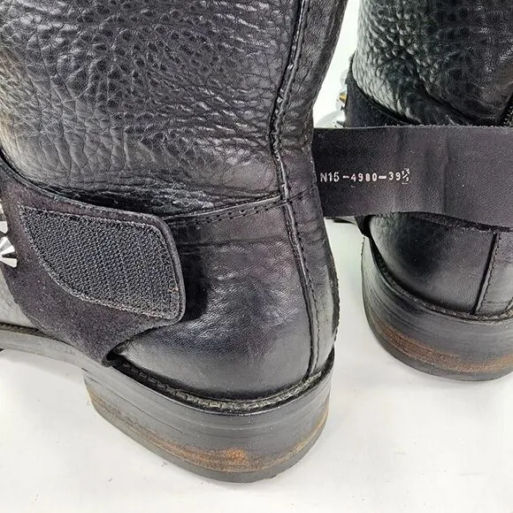 Pedro Garcia Kian Women's Pull-On Boots US 9 /39.5 Black Cervo Studded Leather
