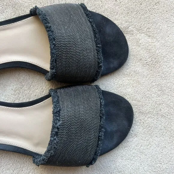 Pelle Moda Raquel Bead-like Mesh Black  Suede Slide Sandal Shoe Women’s 7 M