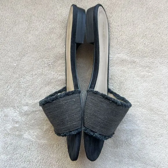 Pelle Moda Raquel Bead-like Mesh Black  Suede Slide Sandal Shoe Women’s 7 M