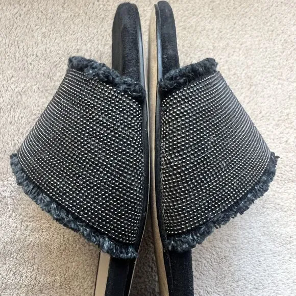 Pelle Moda Raquel Bead-like Mesh Black  Suede Slide Sandal Shoe Women’s 7 M