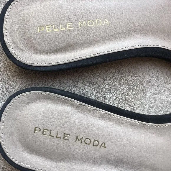 Pelle Moda Raquel Bead-like Mesh Black  Suede Slide Sandal Shoe Women’s 7 M