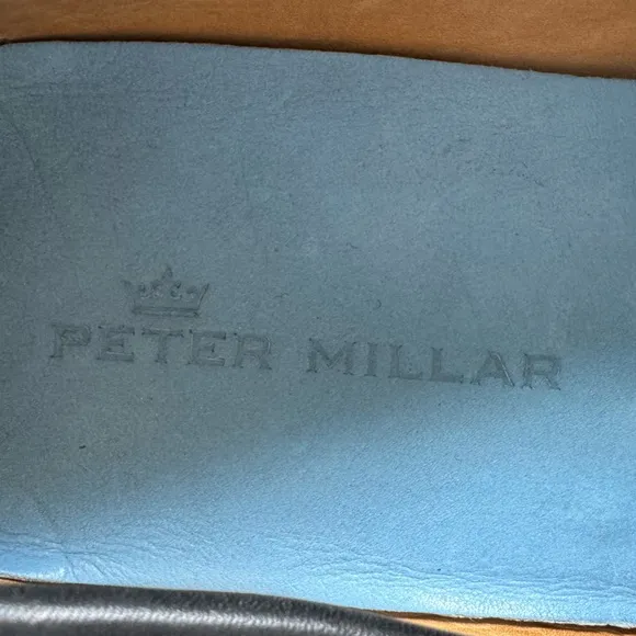 Peter Millar Horsebit Driving Loafers in Black Leather | 10.5 W