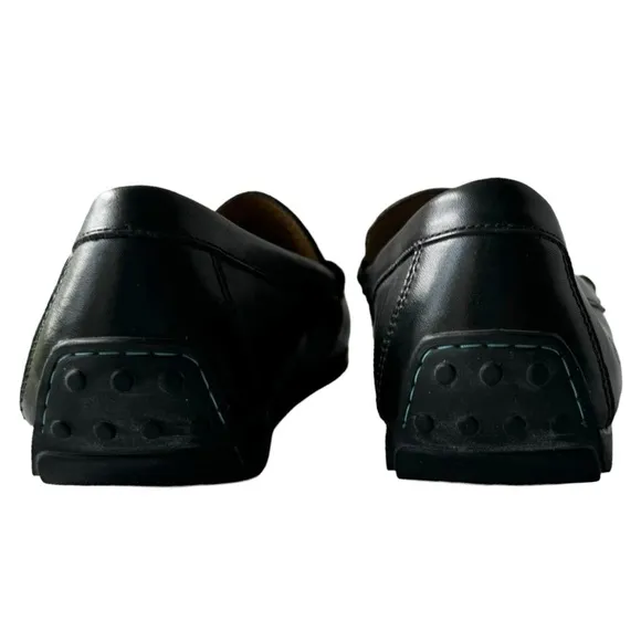 Peter Millar Horsebit Driving Loafers in Black Leather | 10.5 W
