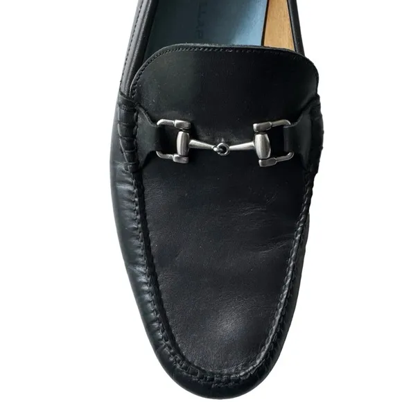 Peter Millar Horsebit Driving Loafers in Black Leather | 10.5 W
