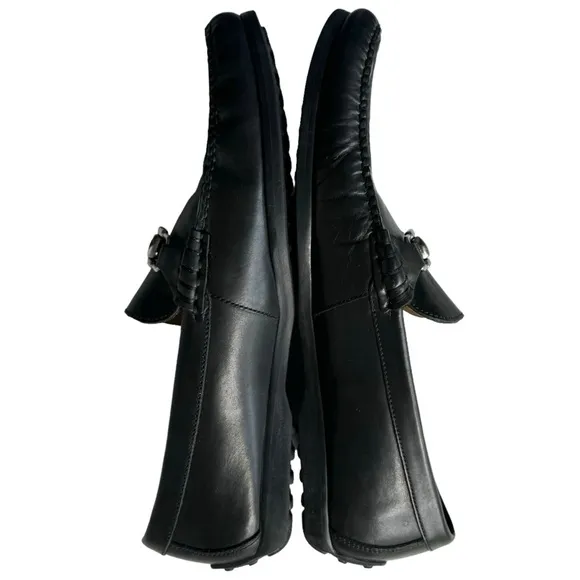 Peter Millar Horsebit Driving Loafers in Black Leather | 10.5 W