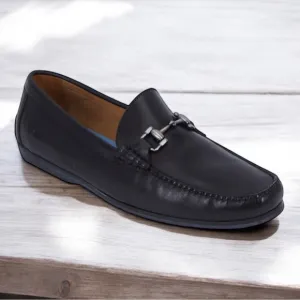 Peter Millar Horsebit Driving Loafers in Black Leather | 10.5 W