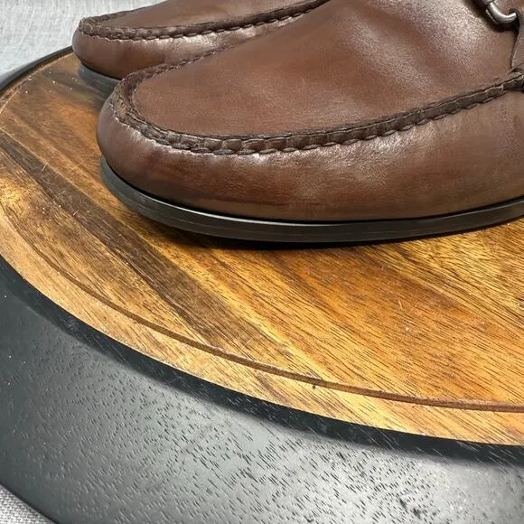 Peter Millar Men’s 11.5 Horsebit Loafers Brown Leather Casual Slip On