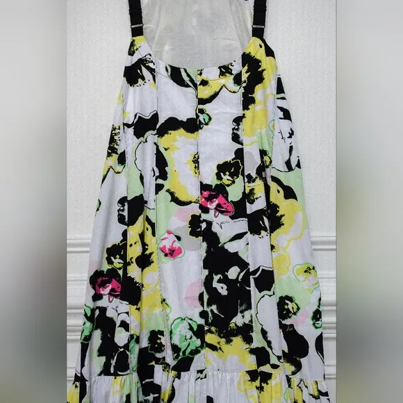Peter Som Anthropologie Size M Larissa Tiered Floral Maxi Dress Oversized Boho