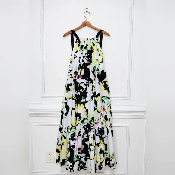 Peter Som Anthropologie Size M Larissa Tiered Floral Maxi Dress Oversized Boho