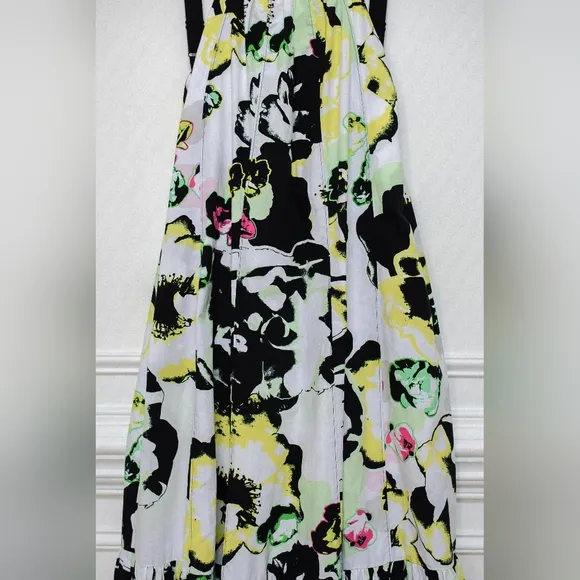 Peter Som Anthropologie Size M Larissa Tiered Floral Maxi Dress Oversized Boho