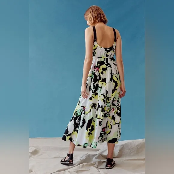 Peter Som Anthropologie Size M Larissa Tiered Floral Maxi Dress Oversized Boho