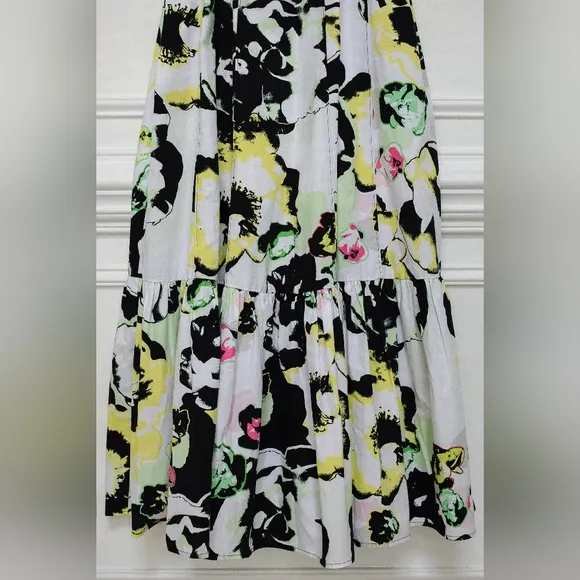 Peter Som Anthropologie Size M Larissa Tiered Floral Maxi Dress Oversized Boho