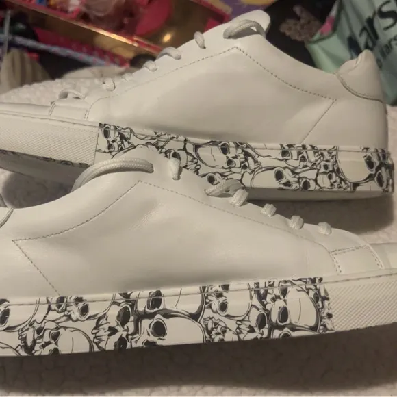 Philipp Plein White Sneakers with Silver Logo