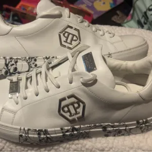 Philipp Plein White Sneakers with Silver Logo