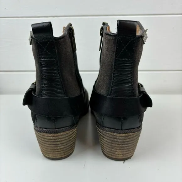 Pikolinos Gray Baqueira Suede Western Ankle Boots Harness EU 38 / US 7.5-8